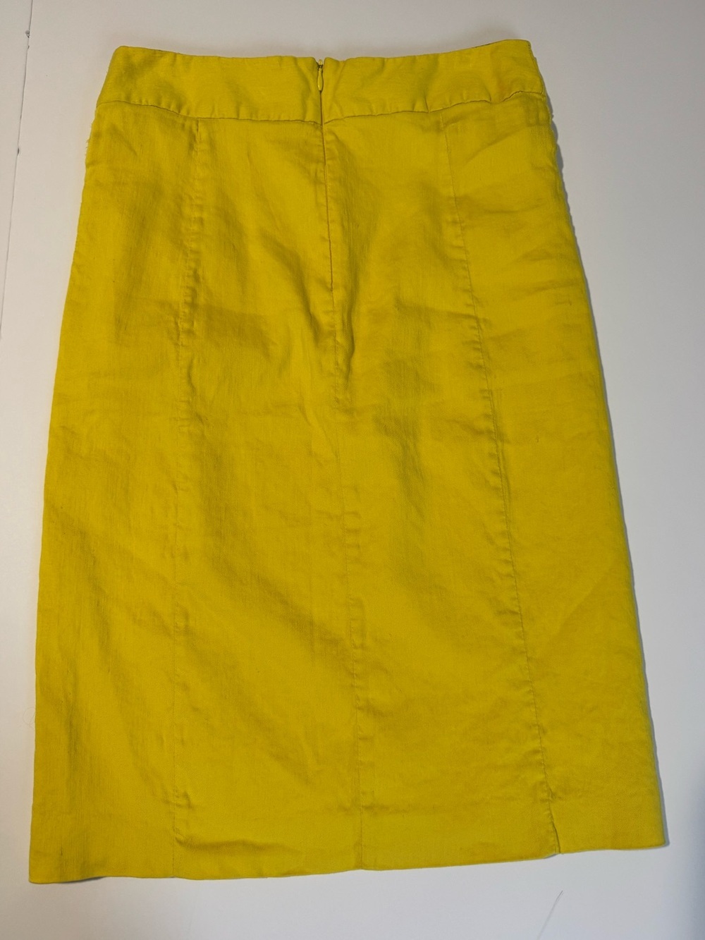 Milly of New York Linen Blend Pencil Skirt Size 4 Yellow Italian Fabric - Picture 3 of 8